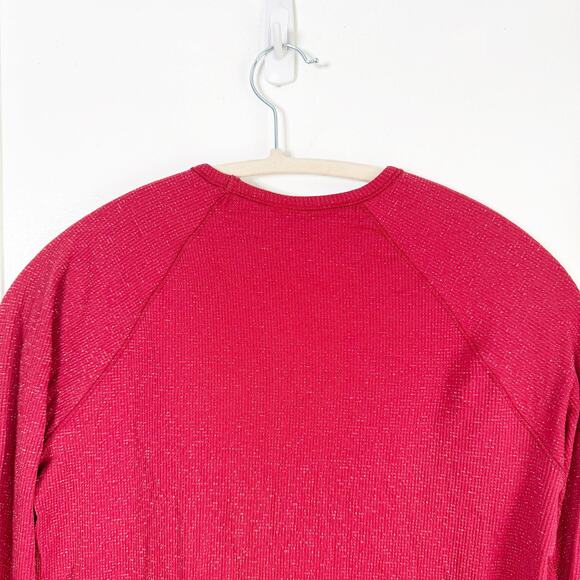 Athleta Girl Kids Power Up Shimmer Top Red Silver Sparkle XXL 16 NWT Stretch - Picture 12 of 13